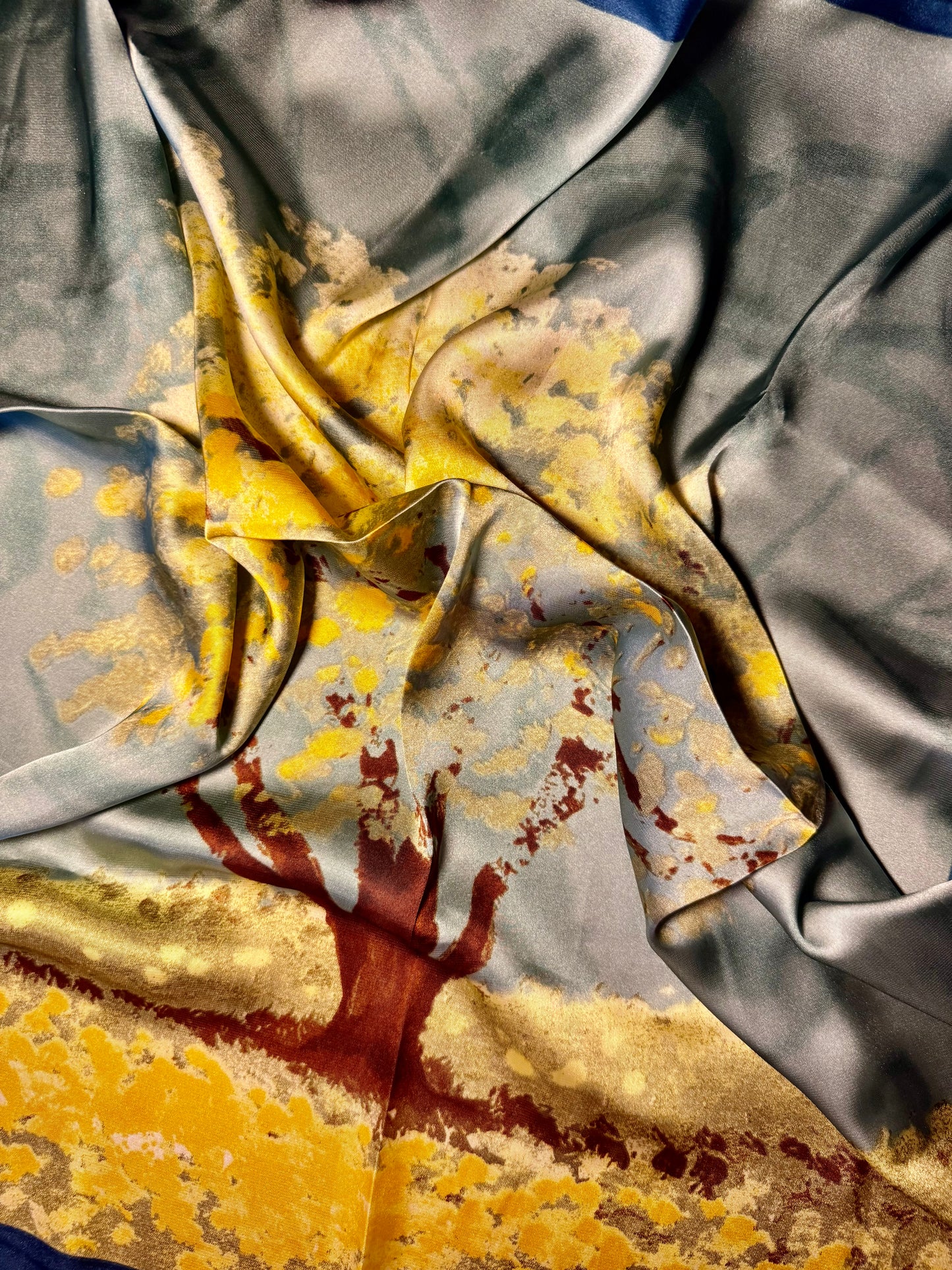 Golden Canopy Satin Scarf