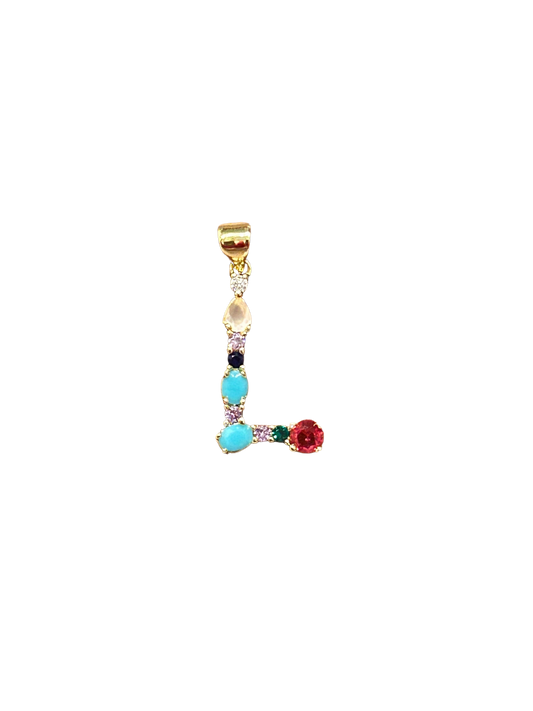 the “L” jeweled pendant