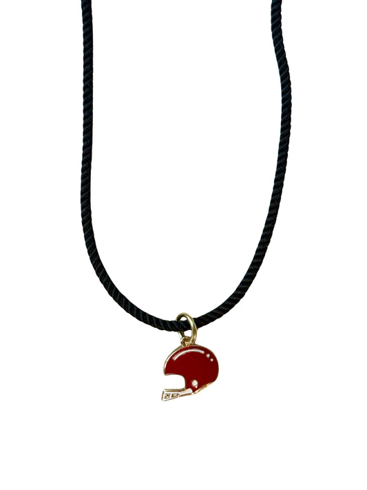 Crimson/Garnet + Black Rope Necklace