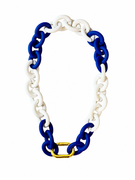 Royal + White round chain