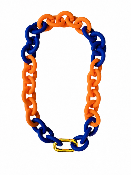Royal + Orange round chain
