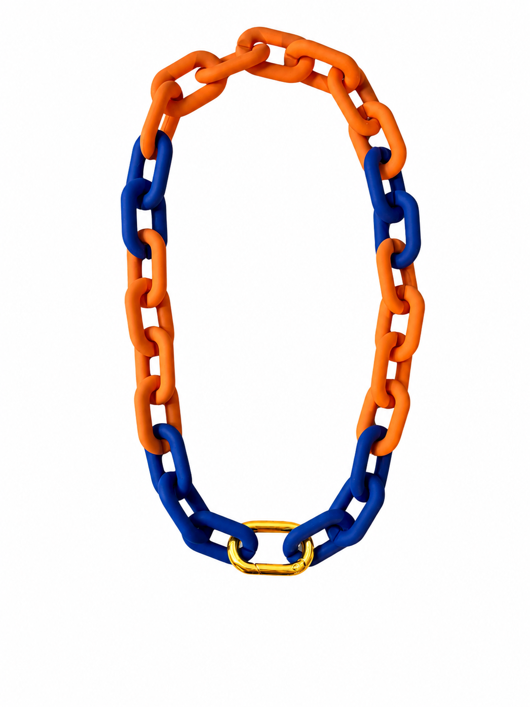 Royal + Orange oval chain