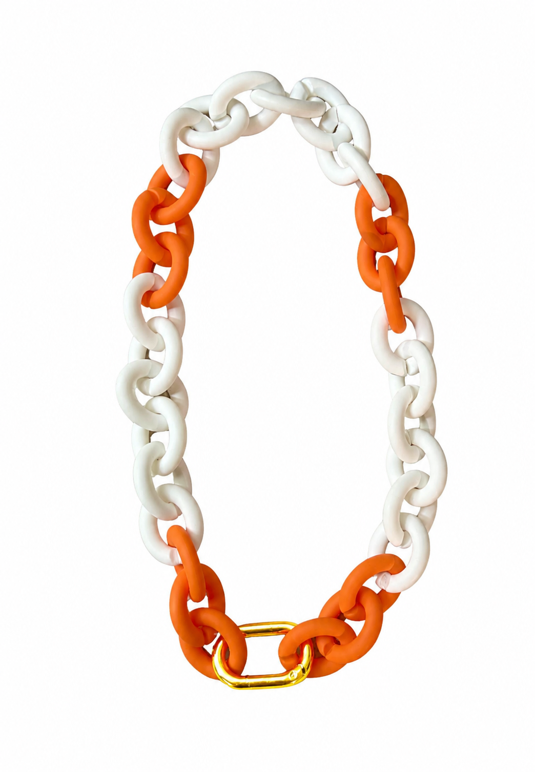 Orange + White round chain