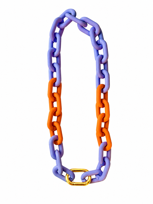 Orange + Purple oval chain