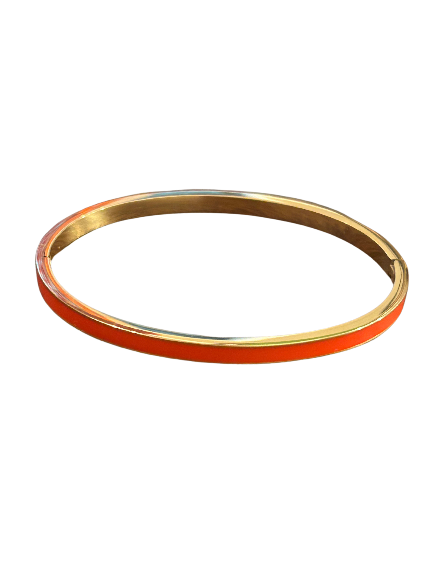 thin Retro Orange + Gold Bangle