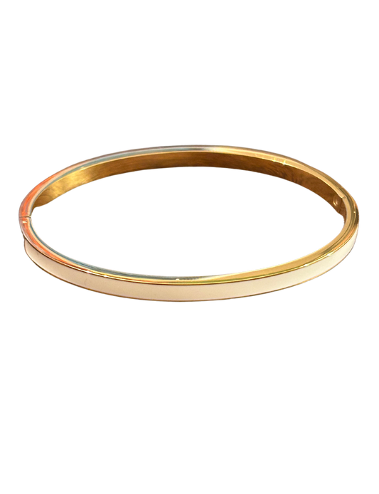 thin Ivory + Gold Bangle